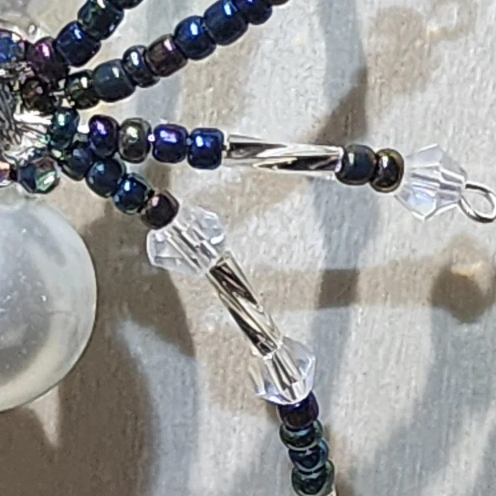 Silver and Black Spider Earrings - Picture 4 of 6